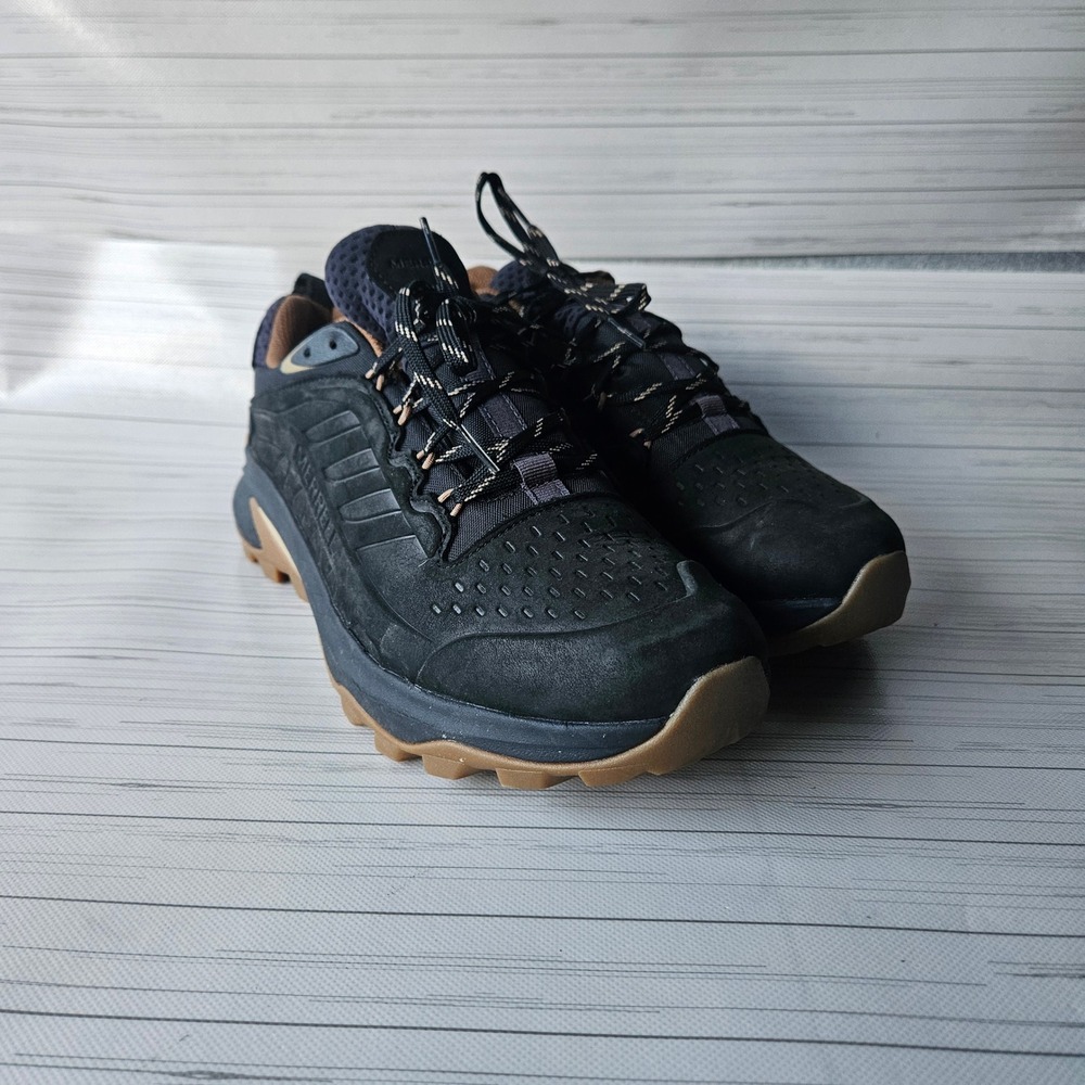Merrell Moab Speed 2 Hiking Shoes Mens 11 Black J037783 Vibram Gum Sole